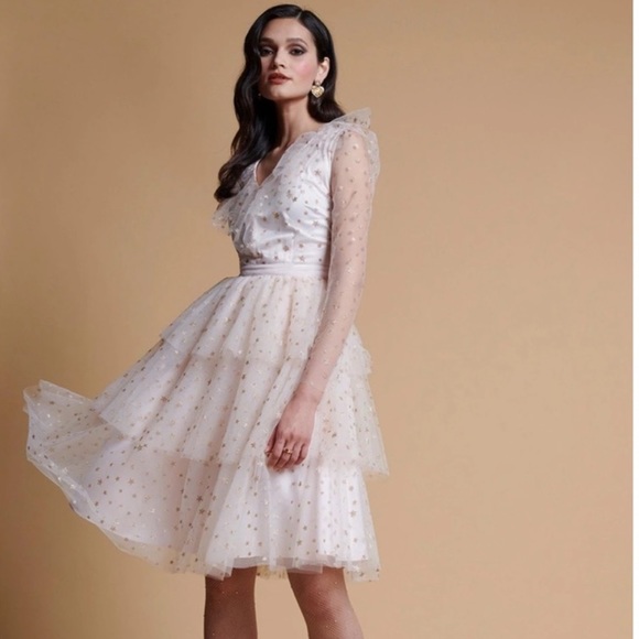 Rachel Parcell Glitter Star Long Sleeve Tulle Dress size small New with Tags - Picture 2 of 10